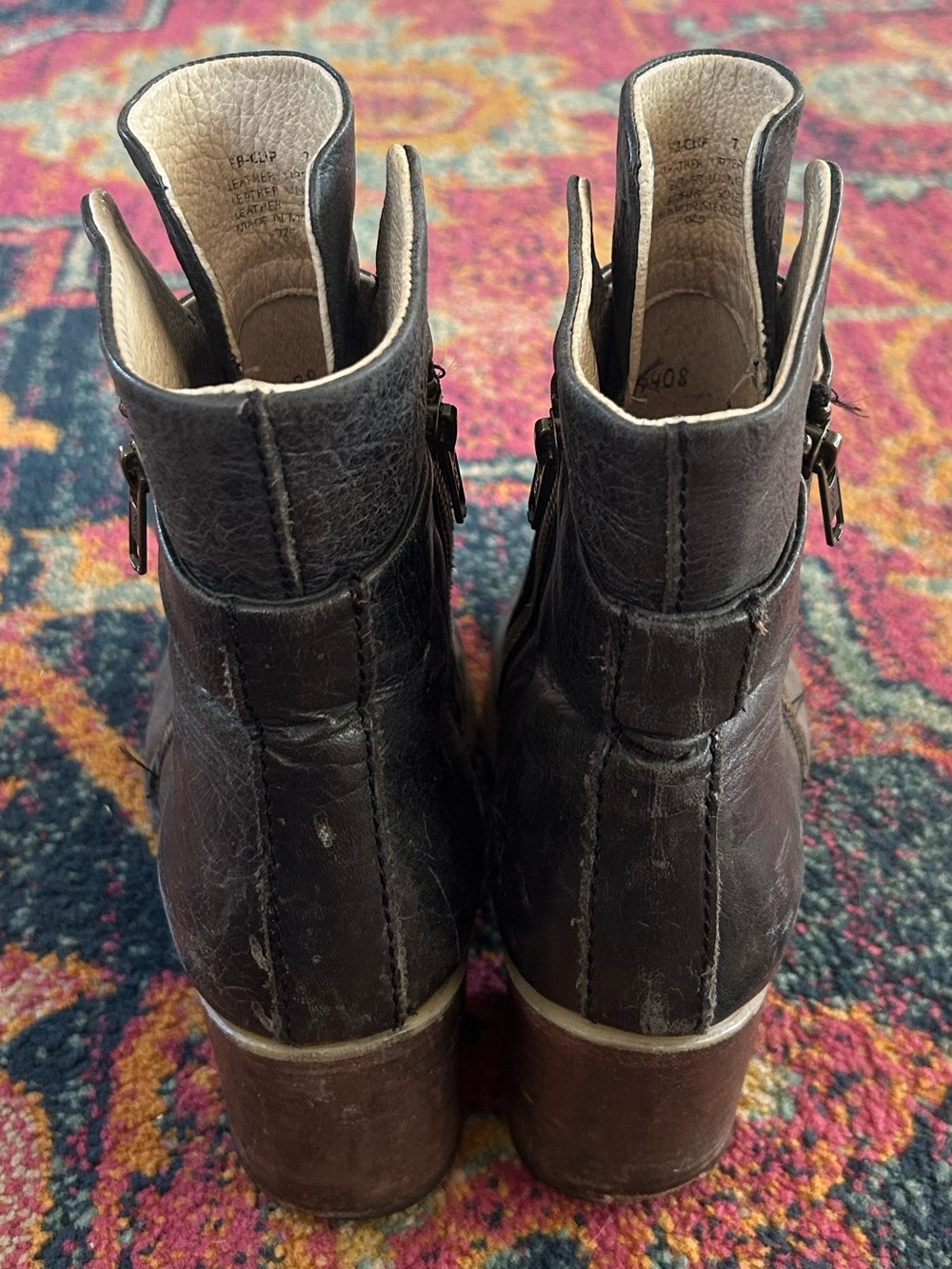 Freebird by Steven | Womens Black Distressed Leather Dual Zip Clip Ankle Boots 7 - Picture 10 of 16